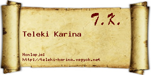 Teleki Karina névjegykártya
